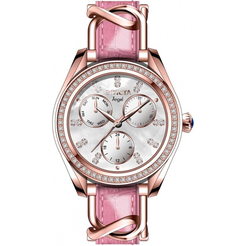 Invicta Women’s 31190 Angel Pink Leather and Stainless Steel Watch