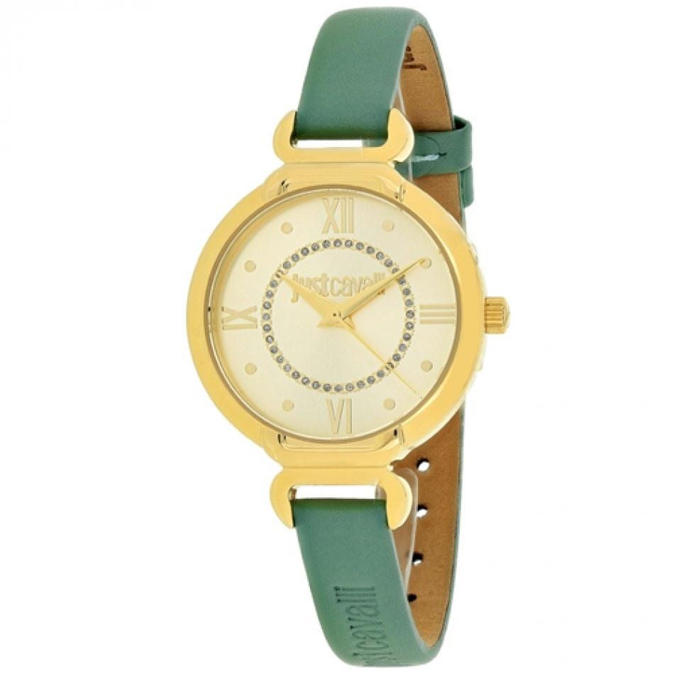 Just Cavalli Women’s 7251526501 Hook J Green Leather Watch