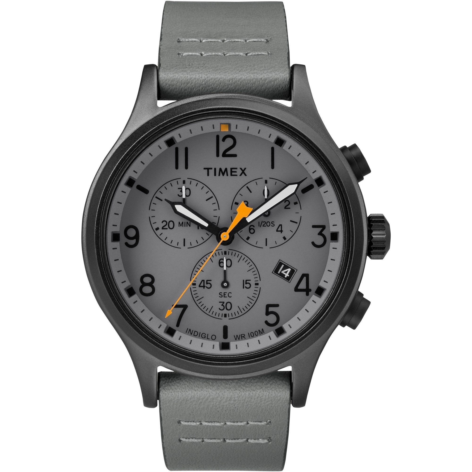 Timex Men’s TW2R47400 Allied Chrono Chronograph Grey Leather Watch